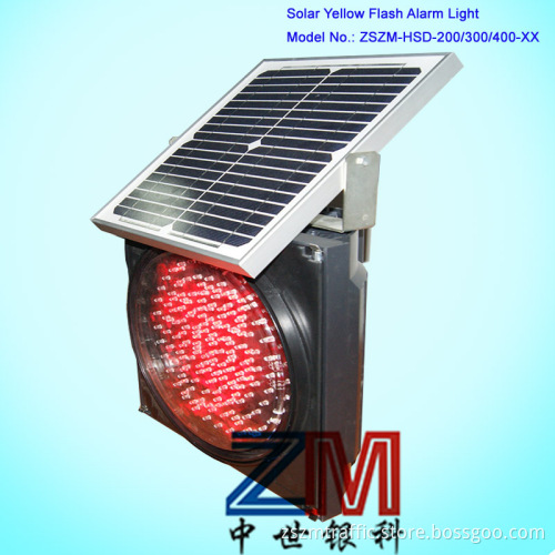 Yellow Solar Traffic  flash Warning Light